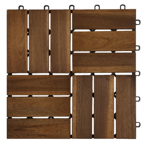 Garden Winds DT02-YW Twelve Slat Deck Tiles, Classic, 10 Count