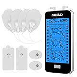Touch Screen Pain Relief Massager, Rechargeable EMS 24 Modes Electronic Dual Channel Tens Unit Muscle Pulse Stimulator Therapy Device with 8 Pads for Body Building Neck Back Pain Relief