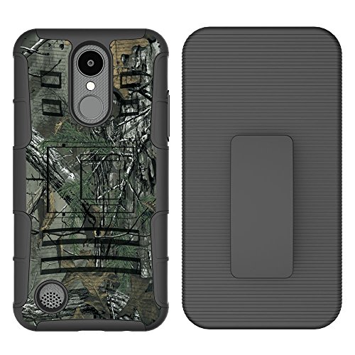 LG Phoenix 3 Case, LG Fortune Case, LG K4 2017 Case, Ranyi [3 In 1 Armor] Heavy Duty 360 Degree Full-Body Rugged Holster Armor Dual Layer Case with [Kickstand] [Belt Swivel Clip] (camo)