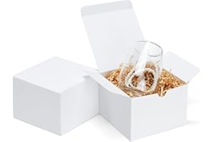 Eupako White Gift Boxes 5x5x3.5 25 Pack Kraft Paper Gift Boxes with Lids for Crafting, Gifts, Wedding, Birthday, Party, Cupcake