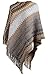 QZUnique Women's Batwing Sweater Pullover Wrap Shawl Poncho Cape Pashmina Knitted Tassels Edge Waves