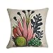 NING Cotton Linen Home Decorative Throw Pillow Case Set of 4 Cushion Cover 18