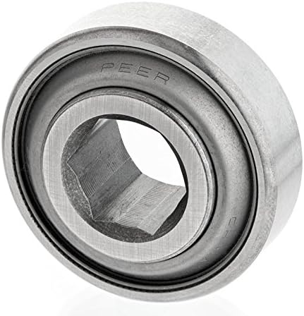 Peer Bearing 205KPP2 Agriculture Bearing, Hex Bore, Two Triple Lip Seals, 0.875" ID, 2.0472" Cylindrical OD, 0.5910" Inner Ring Width, 1" Outer Ring Width