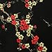 Red Blossom Jewelry Roll Clutch Large - Silk Brocade (Cherry Blsm Chinois Black)