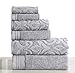 Wicker Park 600 GSM Ultra Soft Luxurious 6-Piece Towel Set (Platinum): 2 Bath Towels, 2 Hand Towels, 2 Washcloths, Long-Staple Combed Cotton, Spa Hotel Quality, Super Absorbent, Machine Washable