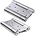Ranbo 3 Inch Double Action Spring Hinges 304 Stainless Steel Self Closing Two Way Acting 3mm Thick Hinges for Exterior Cafe Saloon Pub Swinging Doors, Including Pins and Screws, 1 Pair, Brushed