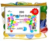 Oojami Phthalate Free BPA, Crush Proof Plastic Pit Balls, 4 Bright Colors in Reusable and Durable Carrying Case with Zipper, 200 Piece