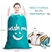 IHOMAGIC Laundry Bags Large 120L Foldable Storage Travel Bag with Drawstring Washable by Hand Dirty Clothes Bags for Home Dormitory Travel Bag Smile Fabric Bag Blanket Quilt Bag, Blue