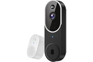 Guggre 1080P Wireless Video Doorbell Camera with Chime, AI Human Detection, Cloud Storage, Two-Way Audio, 2.4GHz Wi-Fi Support, Real-Time Alerts, Easy Installation, Night Vision (White)