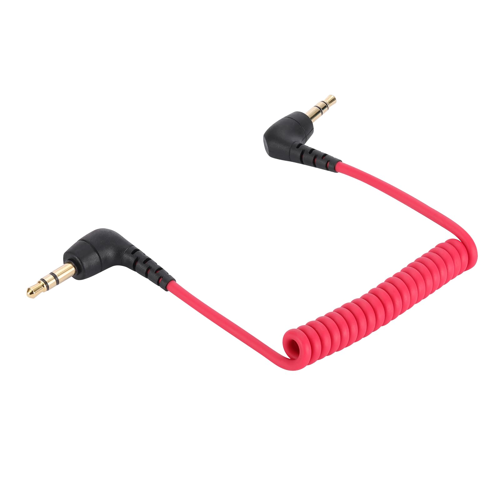 Alphatec Replacement SC2 Coiled Microphone Cable for Cameras Video Recorders, 3.5mm Stereo TRS Male to 3.5mm Male Stereo TRS Adapter, Compatible with Canon Nikon DSLR SLR Camera etc