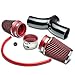 For Dodge SUV/Truck Cold Air Intake Pipe Kit Set (Black Pipe+Red Filter)
