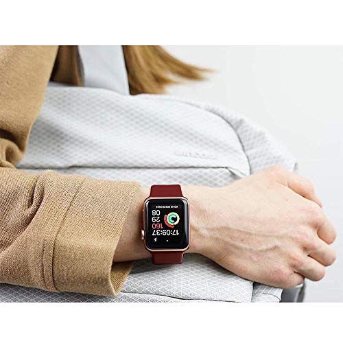 AdMaster Compatible for Silicone Apple Watch Band and Replacement for Sport iwatch Accessories Bands Series 4 3 2 1 Wine Red 38mm/40mm S/M