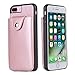 Teskyer 4326521691 HZGOTech iPhone 7 Plus Case/iPhone 8 Plus Case, Acrass iPhone 7 Plus/iPhone 8 Plus Wallet Case with Back Pocket Card Holders, Rosegold, Rosegold