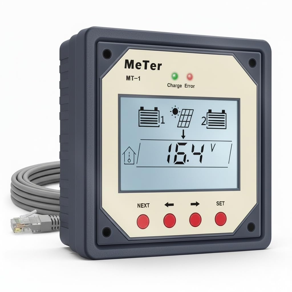 MT-1 Remote Meter with LCD Display for Duo Battery Solar Panel Charge Controller 10A 20A Duo Battery Controller