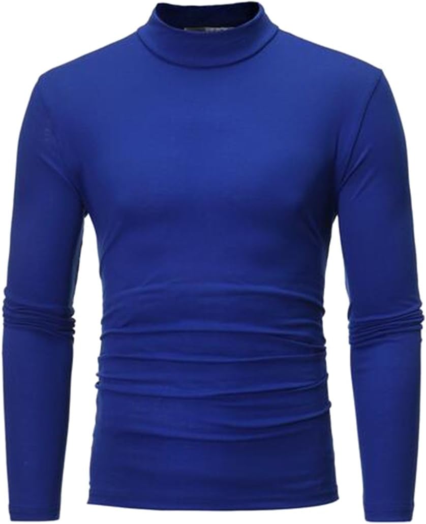 Jofemuho Men's Half Turtleneck Long Sleeve Casual Fall Winter Solid Color Comfort T-Shirt