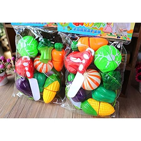 Ocamo 10Pcs/Set Simulate Kitchen Cut Food Pretend Play Educational Toys for Kindergarten Kids Girls Cut Vegetables New Years Day