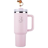 40oz. Tumbler with Handle and Straw, includes Kiwi Straw Topper (Blossom)