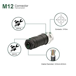 ECARCONETS M12 Sensor Connector 5 Pin Female A