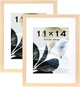 Scholar Tree Natural Picture Frames 14x11 Inch 2 Pack Wooden Frame 8x10