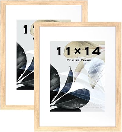 Scholar Tree Natural Picture Frames 14x11 Inch 2 Pack Wooden Frame 8x10