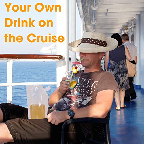 Reusable Cruise Smuggle Flasks, 9 Pack with Funnel – Non-Metallic, BPA Free Plastic Alcohol Containers to Sneak Booze – Collapsible, Undetectable – (32, 16 and 8 oz.) – by Glone