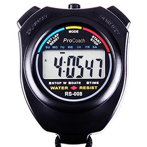ProCoach Sports Stopwatch Timer RS008 Large Display, Water Resistant