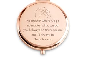 DARICANO Friendship Gifts for Women, Inspirational Mothers Day Graduation Gifts, Personalized Birthday Gift for Best Friends Female, Unique Compact Mirror with Sentimental Quote for Her Bestfriend