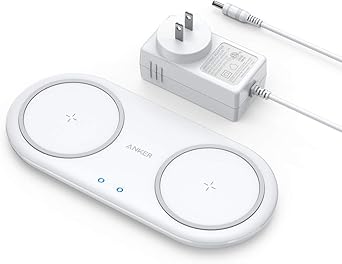 Amazon Com Anker Wireless Charger Powerwave 10 Dual Pad Qi Certified 7 5w For Iphone 11 11 Pro 11 Pro Max Xs Max Xr Xs X 8 8 Plus 10w For Galaxy S S10