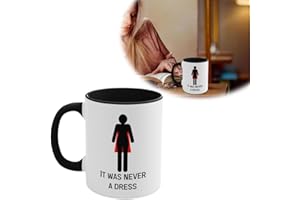 Feminist Superhero Mug, It was Never A Dress, Coffee Mugs Cups 11oz, Women Empowering Ceramic Coffee Cup for Feminist, Creati