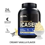Optimum Nutrition Gold Standard 100% Casein Protein Powder, Creamy Vanilla, 4 Pound