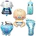 LAttLiv Mylar Balloons 5 Pcs Set Baby Shower Decorations For Boy With 100 Free Spot Glue