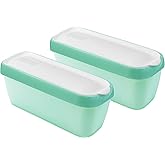 CAMKYDE Ice Cream Containers 1.5 Quarts Set of 2, Homemade Ice Cream Storage Containers for Freezer (Mint Green)