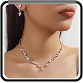 Wlahm Sparkly Rhinestone Wedding Jewelry Set for Women,Dainty Statement Flower Crystal Earrings Necklace Striking Bride Prom Anniversary Jewelry Gifts