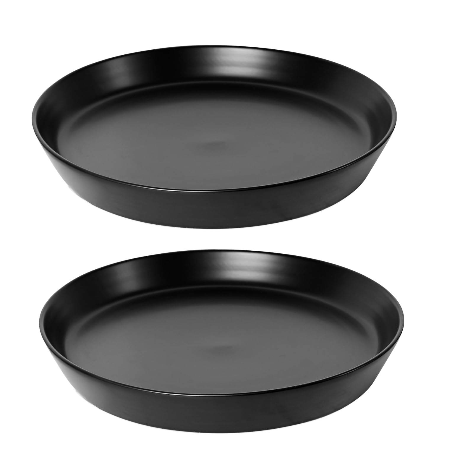 Photo 1 of 2 Pack 8 Inch Flower Pot Saucers - 9 Inch (8.7 Inch) Ceramic Plant Saucer for Outdoors & Indoors - Glazed Ceramic Plant Pot Trays for Water Drainage - Durable & Stylish Round Plant Tray
