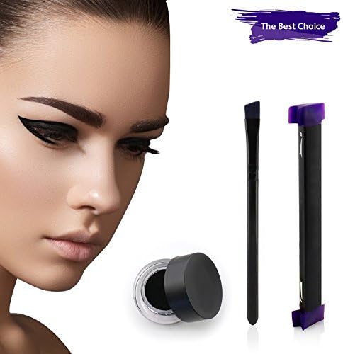 Eyeliner Stamp Kit – Latest Tool For Easy Cat Eyes &amp; Winged Eyeliner – Includes Wing Stamp, Angled Brush &amp; Eyeliner Ink (M - 0.55 inch)
