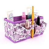 Towallmark(TM) Newest Makeup Cosmetic Storage Box Bag Bright Organiser Foldable Makeup Stationary Container (Purple)