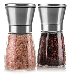 Molinillo de Sal y Pimienta, 2 Molino Manuales de Acero Inoxidable con
