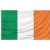 Irish Flag 3X5-Ireland Flag Polyester outdoor indoor Canvas Header and Double Stitched with two Brass Grommets