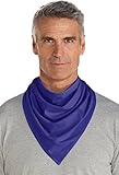 Coolibar UPF 50+ Unisex Sun Bandana - Sun Protective (One Size- Midnight Blue)