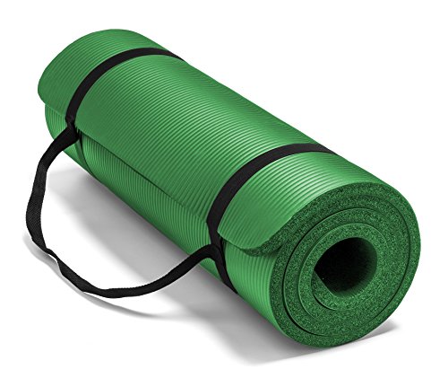 Best Yoga Mats for Beginners to Pro 42 Spoga Premium Extra Thick 71-Inch Long High Density Exercise Yoga Mat with Comfort Foam and Carrying Straps, Green