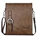 Men Shoulder Bag Waterproof Leather Small Crossbody Bag for iPad(brown)