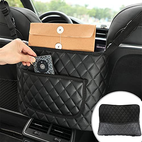 NganSuRong Car Pocket Handbag Holder Between Front Seat, Large Capacity Seat Back Storage Barrier of Backseat kids pets, Organizer Bag for Cell Phone and Purse,Car Document Holder