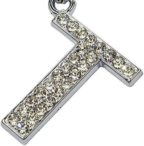 A-Z New Bling Alphabet Letter Metal Keyring Sparkly Diamante 26 Letter Keychain-T
