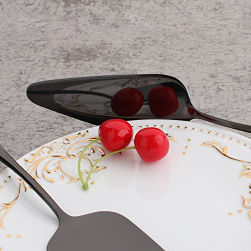 Black 2 Piece Pie Server 9-inch Stainless Steel Table Flatware Set Cake Server Silverware Dishwasher Safe for Buffet, Banquet, Party