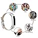 Tobfit Compatible with Fitbit Alta HR and Fitbit Alta Leather Bands Replacement Leather Watch Bands with Stainless Steel Buckle Compatible with Fitbit Alta HR and Alta (Gold+Silver)