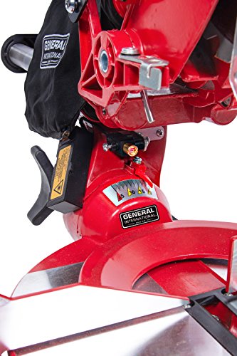 General International MS3005 10" 15A Sliding Miter Saw, Red, Black & Gray