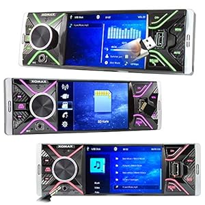 XOMAX XM-V417 Autoradio con Schermo da 4.1 " / 10 cm I Bluetooth | USB, SD, AUX | RDS | Collegamenti per telecamera per la visione posteriore e telecomando al volante I 7 Colori | 1 DIN - immagine 3