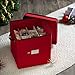 Zober Christmas Ornament Storage Box - Stores 64 Ornaments - Non-Woven, Tear- Proof Christmas Ornament Storage Containers - 3 Inch Cube Compartments - Red