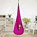 AMAZEYOU Kids Swing Hammock Pod Chair - Child's Rope Hanging Sensory Seat Nest Indoor Outdoor Use Inflatable Pillow - Great Children, All Accessories Included (Pink R)