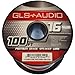 GLS Audio Premium 16 Gauge 100 Feet Speaker Wire - True 16AWG Speaker Cable 100ft Clear Jacket 100' Spool Roll 16G 16/2 Bulk
